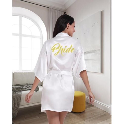 Afbeelding van Elegante Satijn Kimono voor Bruidsmeisjes & Moeder van de Bruid