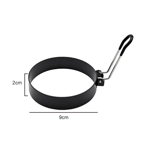 Imagen de Molde para panqueques redondo antiadherente con anillo para huevos fritos de acero inoxidable profesional