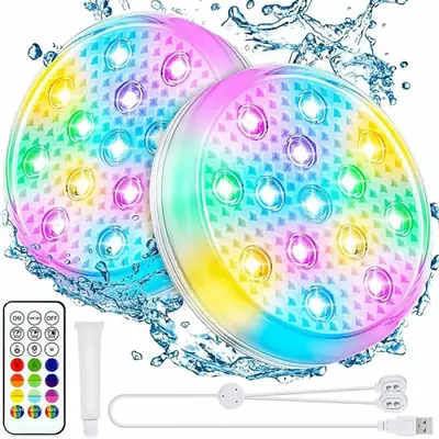 Image de Lumières LED Flottantes pour Piscine - Éclairage Sous-Marin Rechargeable