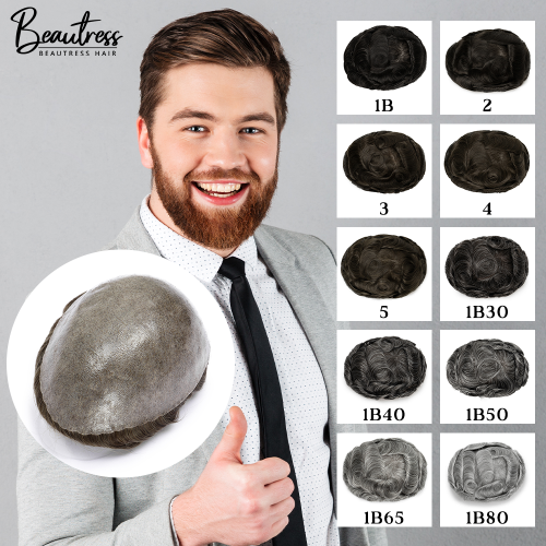 Immagine di Parrucca Uomo 130% Densità - Capelli Umani Indiani