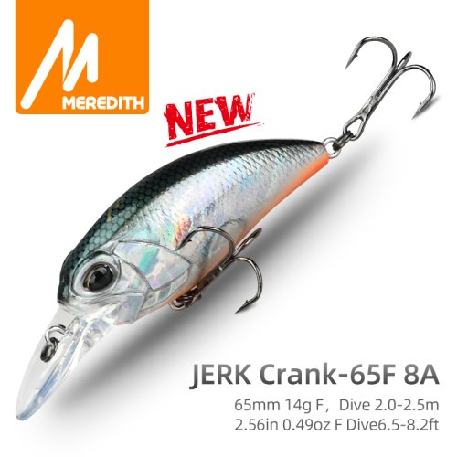 Image of Meredith Jerk Crank M65 Floating 14g Hard Bait Fishing Lure – 11 Color Options, Professional Quality Wobbler Crankbait for Depth 2.0–2.5m