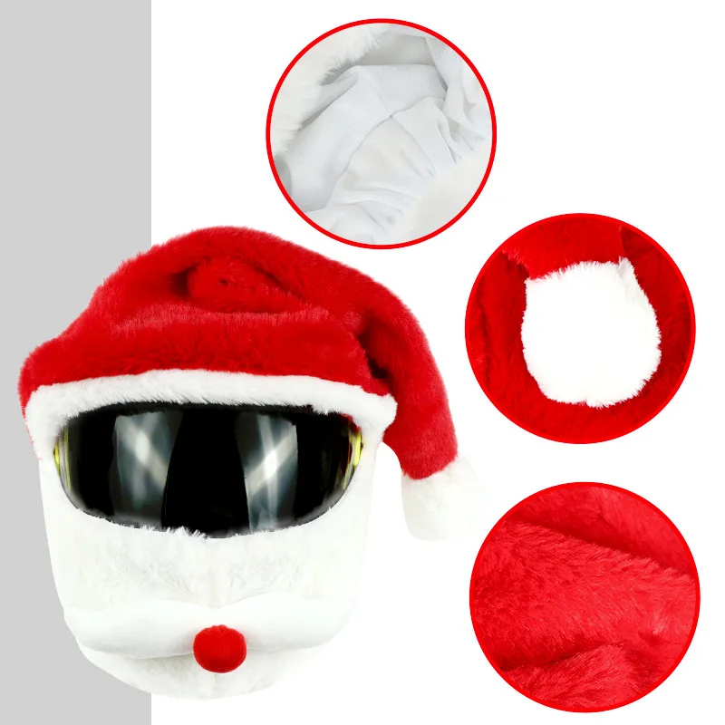 Image de Housse de Casque Père Noël - Accessoire Moto Festif