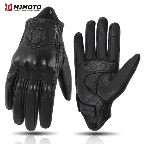 Image de Gants Moto Cuir Perforé Rétro - Hommes & Femmes
