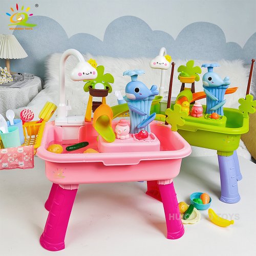 Imagen de Juguetes de cocina para niños, diversión eléctrica, juego de agua, lavabo de agua, pesca, lavavajillas, juegos de rol en casa, juguetes de educación temprana para bebés