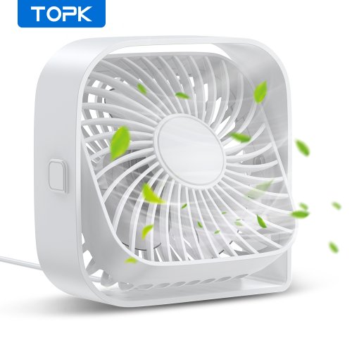 Immagine di TOPK Mini ventilatore portatile USB Ventilatore da tavolo Flusso d'aria forte e funzionamento silenz...