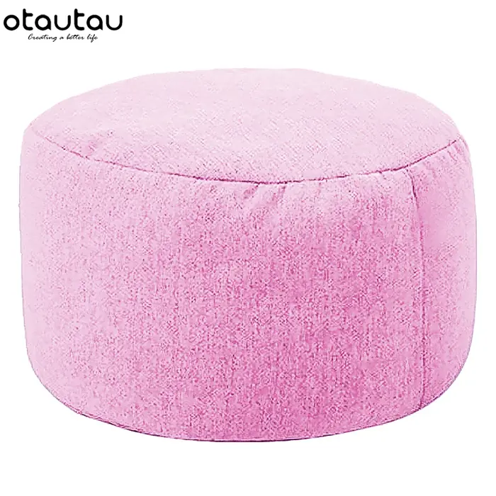 Image de Pouf Rond en Lin - Confort & Style pour Votre Salon
