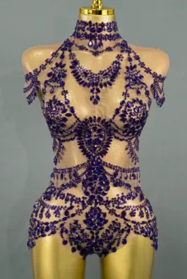 Image de Body Strass Scintillant - Costume de Danse Élégant