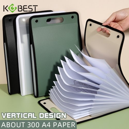 Immagine di Cartella A4 Verticale con 13 Tasche Espandibili – Organizzatore di Documenti in Carta, Borsa per File e Archiviazione Ufficio e Scuola