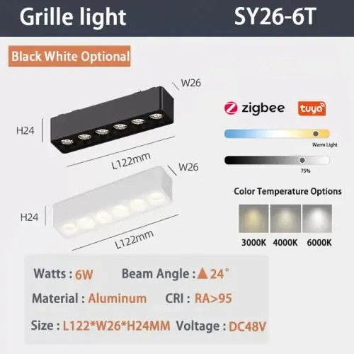 6W grille clair