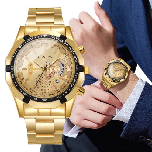 Image de Montre Homme Luxe Quartz - Grand Cadran & Calendrier