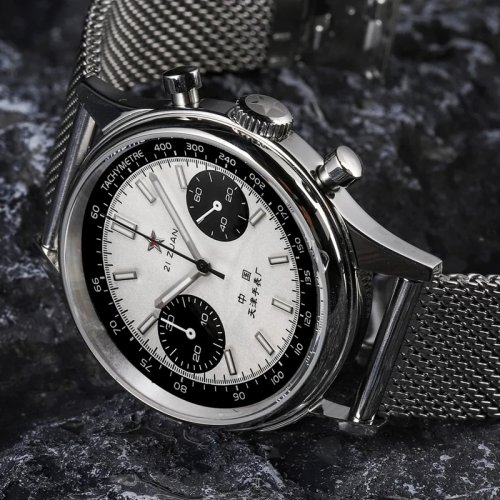 Imagen de Reloj de Cuarzo Militar para Hombre con Cronógrafo de Aviación, 42 mm, Correa de Lona Resistente al Agua, Estilo Piloto Vintage 1963 - Modelo 21 Zuan