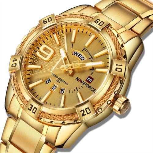 Image of NAVIFORCE Luxury Brand Men's WristWatch Original Fashion Quartz Classic Watches For Men Waterproof Business Steel Band Clock Man