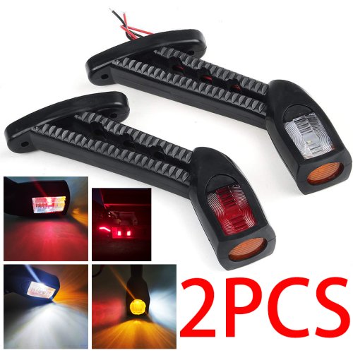 Imagen de Lámparas LED de Posición Lateral para Vehículos 12V y 24V - Luces de Contorno Rojo, Blanco y Ámbar para Furgonetas, Camiones y Remolques