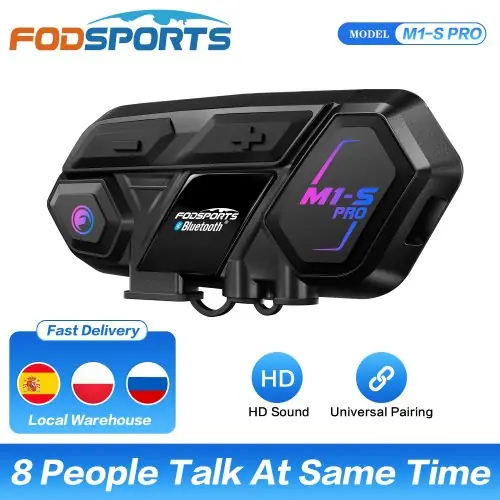 Image de Intercom Moto Bluetooth pour 10 Pilotes - Jusqu'à 2000m