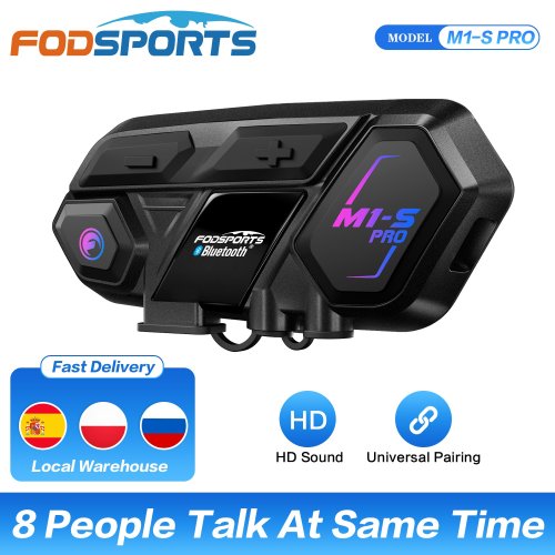 Afbeelding van Fodsports M1S Pro Bluetooth Intercom voor Motorrijders