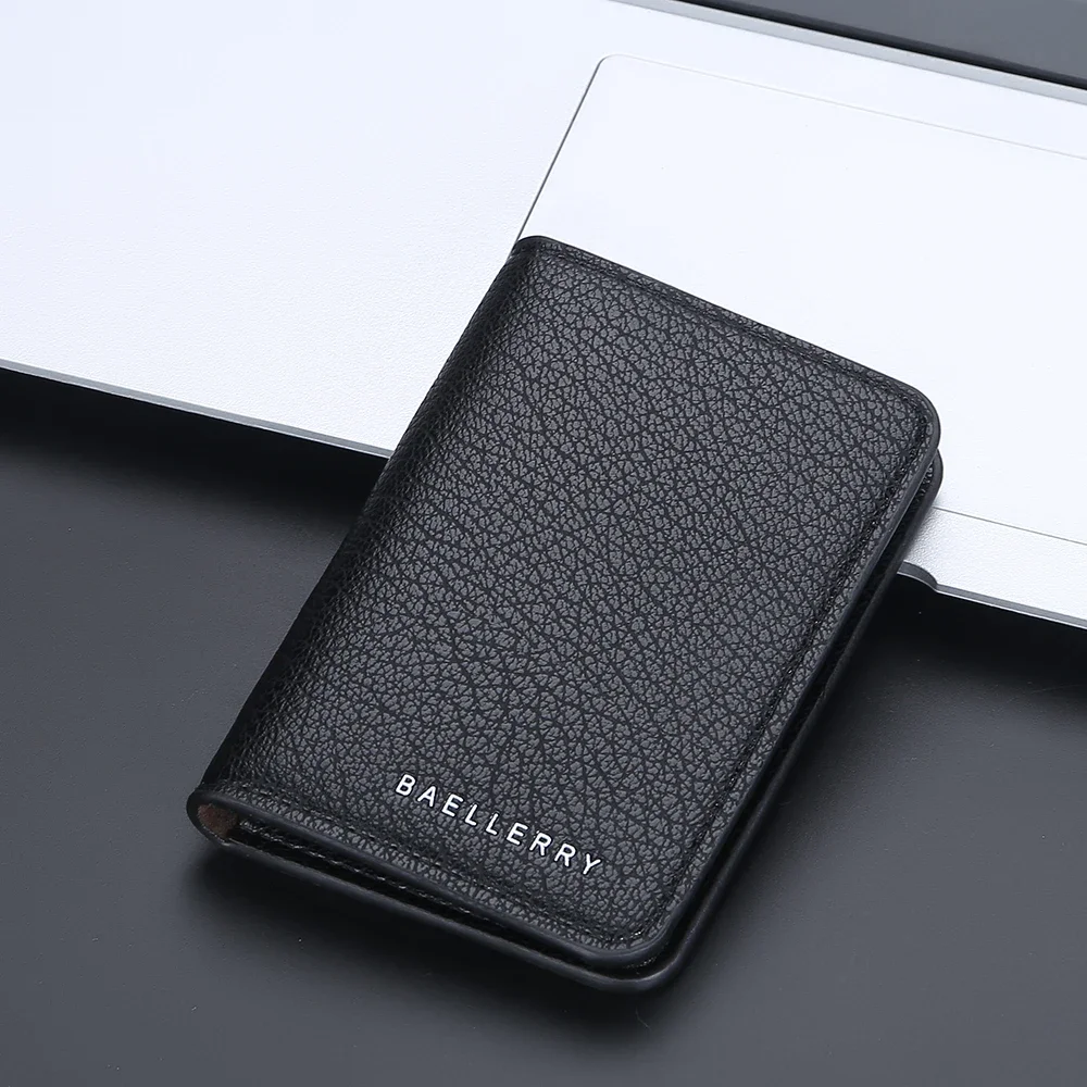 Imagen de Tarjetero Compacto y Delgado de Cuero Suave para Hombre – Billetera Mini con Diseño Elegante para Tarjetas de Identificación y Crédito