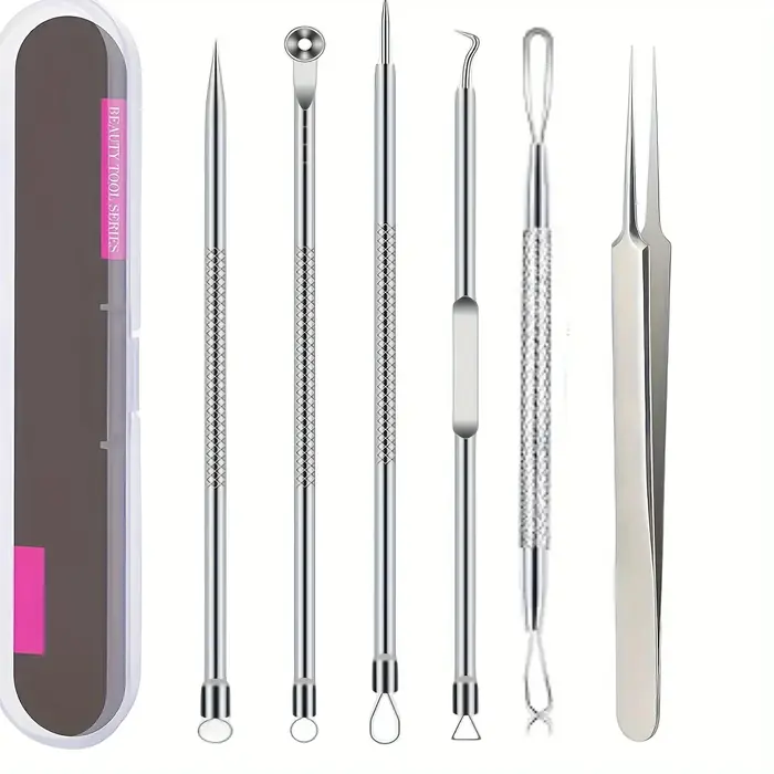 Image de Pincettes Anti-Acné Ultra Précises - 6 Pièces