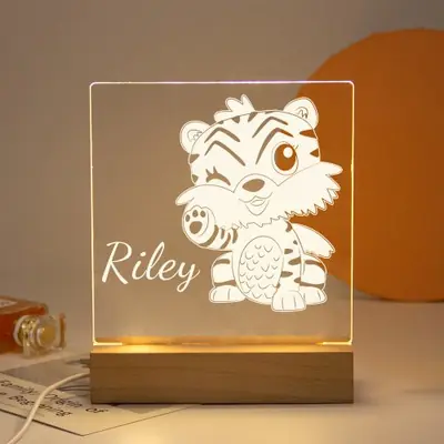 Image de Veilleuse LED Personnalisée avec Nom - Lampe 3D pour Enfants