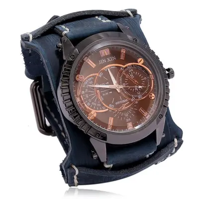 Image de Montre Homme Luxe Grand Cadran - Cuir Véritable & Quartz