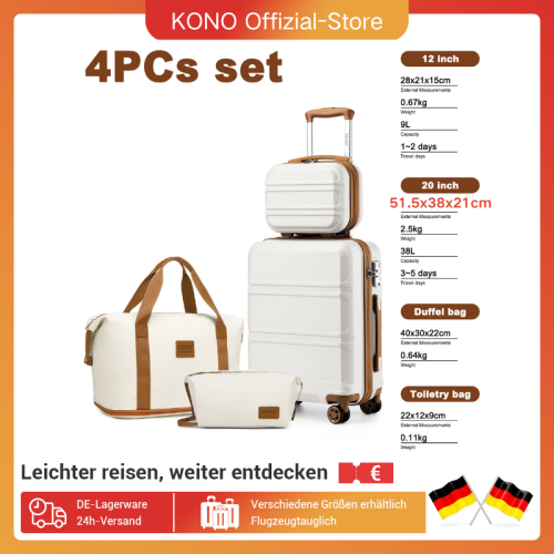 Ensemble Valises 4 Pièces + Trousse de Toilette