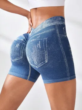 Azul pantalones cortos