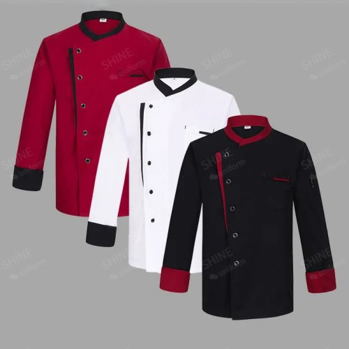 Afbeelding van Professionele Chef Kokjas met Lange en Korte Mouwen – Ideaal voor Restaurant, Hotel, Café, Keuken, Bakkerij en Fast Food – Heren Uniform Werkkleding