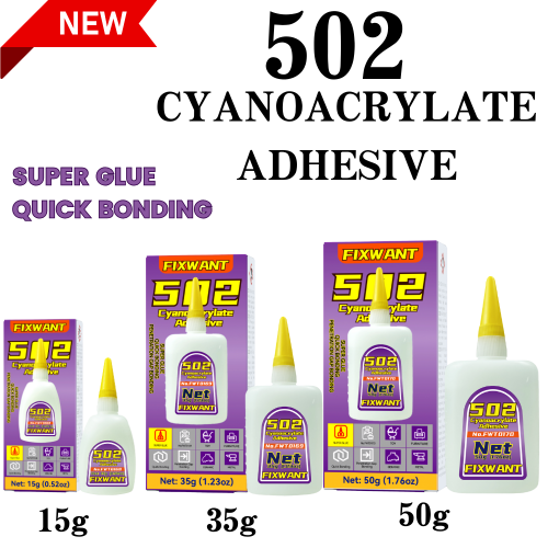 Afbeelding van Fixwant 502 Superlijm Sneldrogend - Sterke Vloeibare Cyanoacrylaatlijm voor Leer, Rubber, Hout en Metaal - 1-3 Stuks