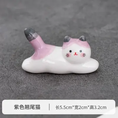 Image de Support à Baguettes Chat Japonais en Céramique