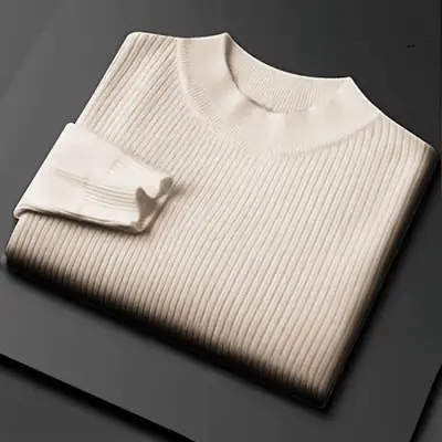 Image de Pull Hiver Homme Col Montant en Laine Épaisse