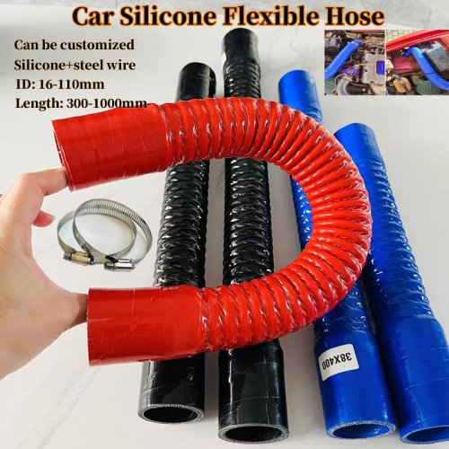 Imagen de Manguera de Silicona Universal de 110 mm con Refuerzo de Acero para Automóviles, Tubo de Radiador y Entrada de Turbina - Conexión Automotriz Resistente y Duradera