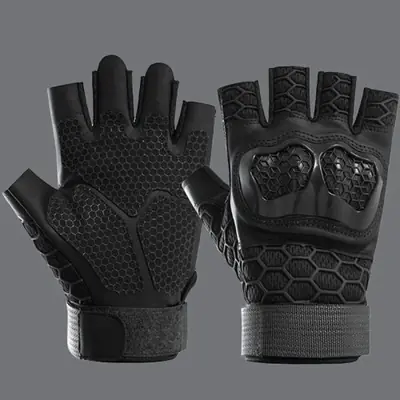 Image de Gants Demi-Doigt Résistants Hommes - Protection & Style