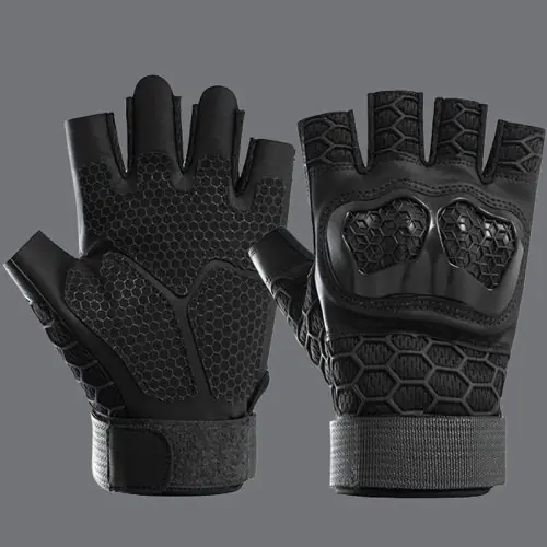 Image de Gants Demi-Doigt Résistants Hommes - Protection & Style