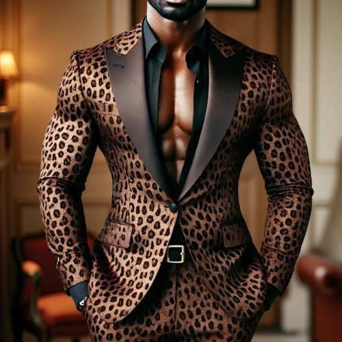 Image de Costume Léopard Fleuri Homme - Tenue Mariage Décontractée