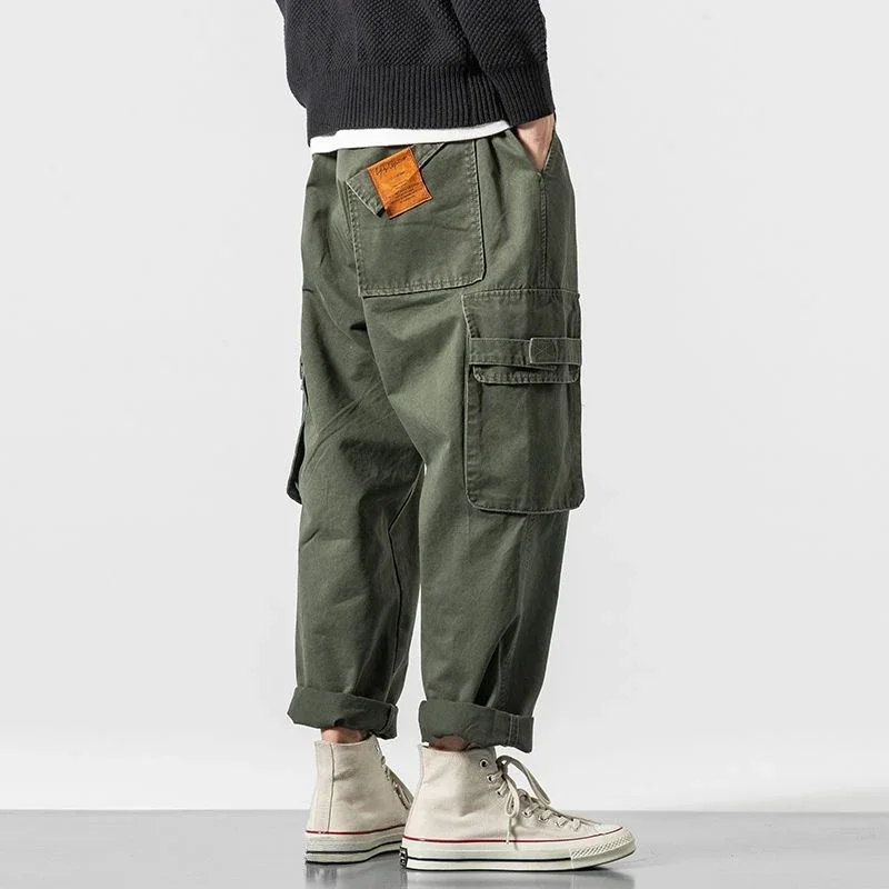 Bild von Herren Cargo-Hose im Harem-Stil – Schwarze Trekkinghose mit Luxus-Design, Baggy Schnitt, Vintage Y2K Look, Großgrößen verfügbar, lässig und günstig