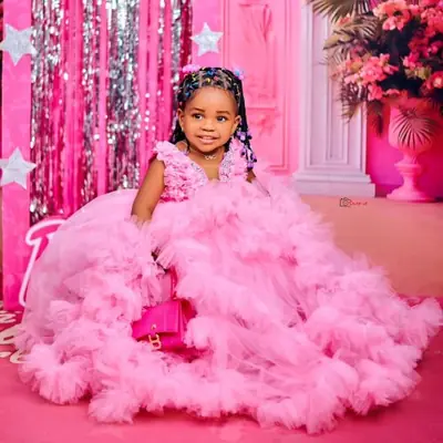 Image de Robe Rose Luxueuse pour Demoiselle d'Honneur