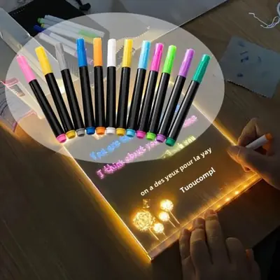 Image de Tableau Lumineux Magique 12 Couleurs - Stylo Effaçable