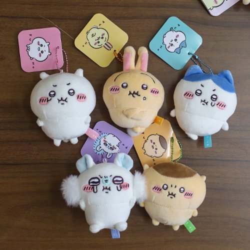 Image of Cute 11cm Kawaii Chikawas Hachiware Usagi Angry Pun Series Plush Keychain – Soft Stuffed Cartoon Doll Toy for Bag or Backpack