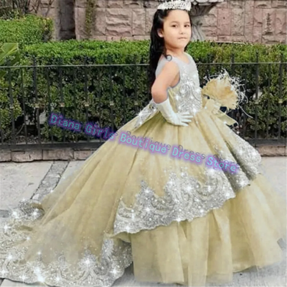 Immagine di Abito da Principessa con Stampa Floreale Grigia