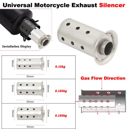 Imagen de Sistema de Escape Universal para Motocicleta con Silenciador DB Killer - Tubo de Conexión Anti-Ruido 51mm, 60mm, 63mm