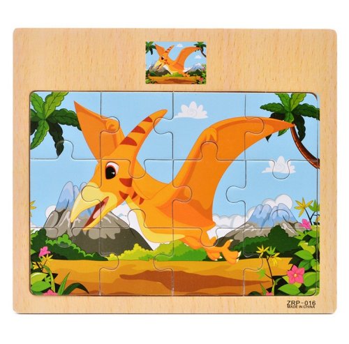 Imagen de Gran oferta, rompecabezas de madera para niños, vehículo de dibujos animados de madera para bebés, a...