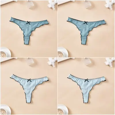 Image de String Coton Doux - Lot de 4 Sous-Vêtements Femmes