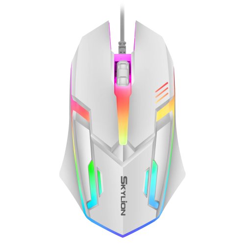 Imagen de Ratón USB con Cable para Juegos y Oficina, 3 Botones con Iluminación RGB Multicolor Compatible con Windows y macOS