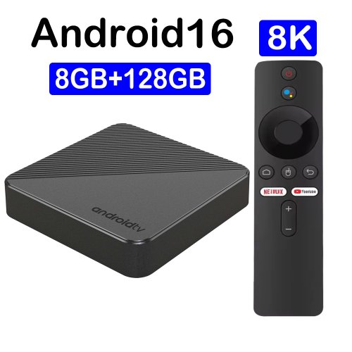 Zdjęcie Pudełko TV z Androidem 14, procesor Rockchip RK3518, Bluetooth 5.4, obsługa 8K Ultra HD, dwie sieci Wi-Fi 5G, wielojęzyczny odtwarzacz multimedialny z głosowym asystentem Google