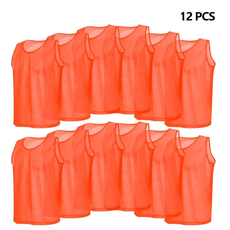 Imagen de Camisetas de Baloncesto para Niños, 12 Unidades - Chalecos Deportivos de Secado Rápido para Equipos, Pinnies de Fútbol y Baberos de Entrenamiento para Práctica Juvenil