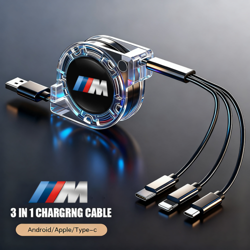 Image de Câble de charge USB 3-en-1 rétractable pour BMW