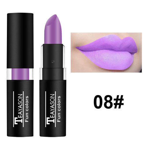 Imagen de Lápiz labial de 12 colores resistente al agua cosmético de larga duración negro azul púrpura verde m...