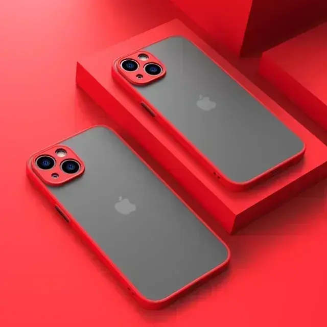 Image de Coque de téléphone mate pour iPhone 15 14 13 12 11 16 Pro Max Mini, étui de luxe en Silicone souple antichoc pour iPhone 16 15 Plus XR XS MAX