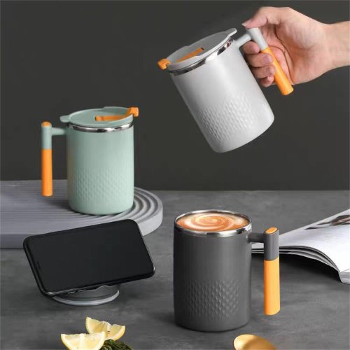Image of Elegant Double-Walled 304 Stainless Steel Tea Mug with Leak-Proof Design – Perfect for Coffee, Milk, and Japanese Tea