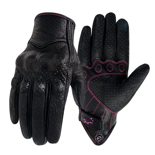 Immagine di Guanti da Moto Donna in Vera Pelle di Capra - Taglie XS/SM