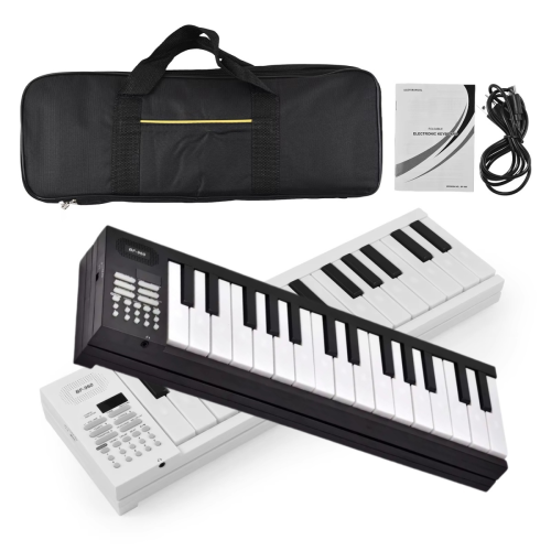Imagen de Teclado de Piano Electrónico Plegable de 61 Teclas con Pantalla LED, Batería Integrada y Sonido Profesional - Instrumento Musical Portátil para Principiantes y Niños